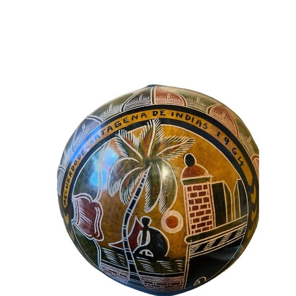 Coconut Shell Bowl souvenir from cartagenda de indias‎ 1964 Collectible VTG - Picture 2 of 4